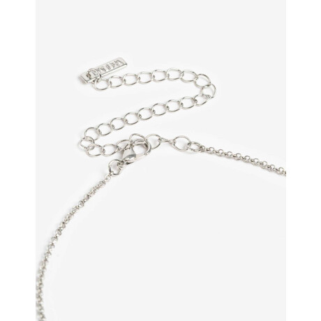 Cadena Con Dije Con Flor Plateado Rodio