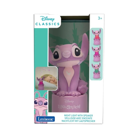 Veladora 3D con Luz LED y Parlante Lexibook 13 cm Stitch Rosa