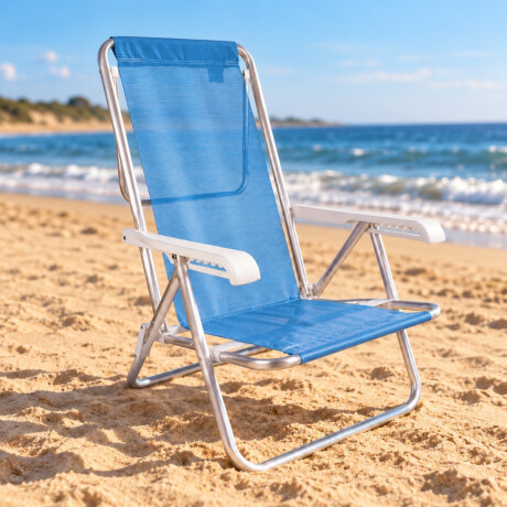 Silla Reclinable 8 Pos. Alum. Sannet AZUL
