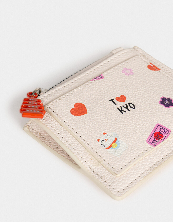 Monederos Monedero Estampado "tokyo" - Blanco Crudo