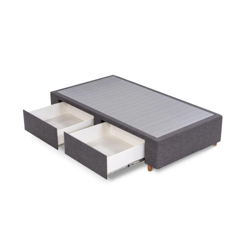 Box Sommier 2 Cajones - Plaza y media Gris