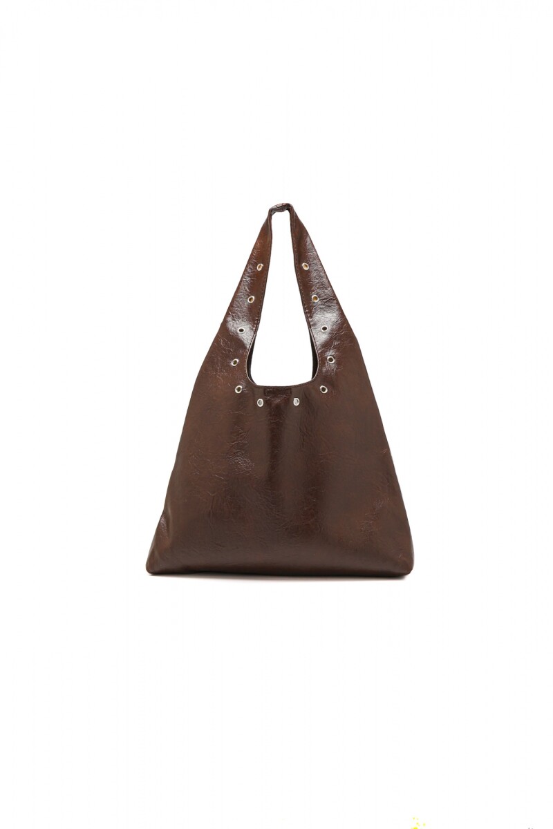 Cartera Hobo Tachas - Marron 