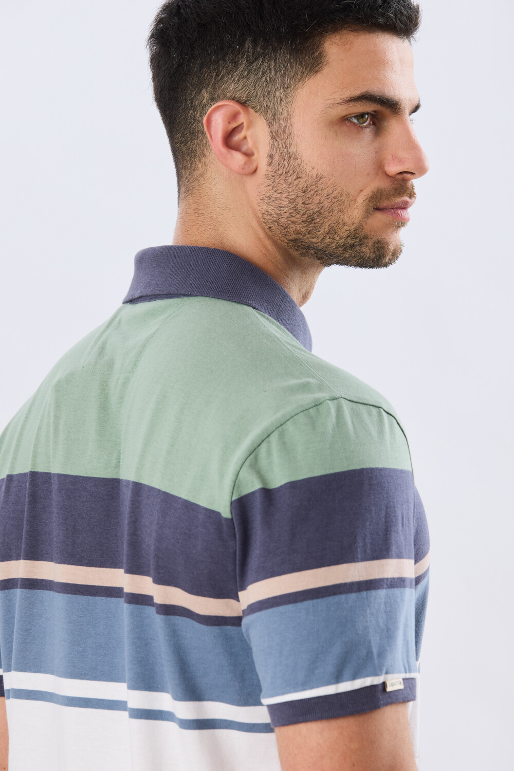 REMERA POLO RAYADA JERSEY Verde