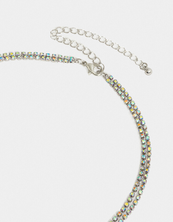 Collares Largos Con Mariposas Collar Largo Strass Mariposas - Plateado