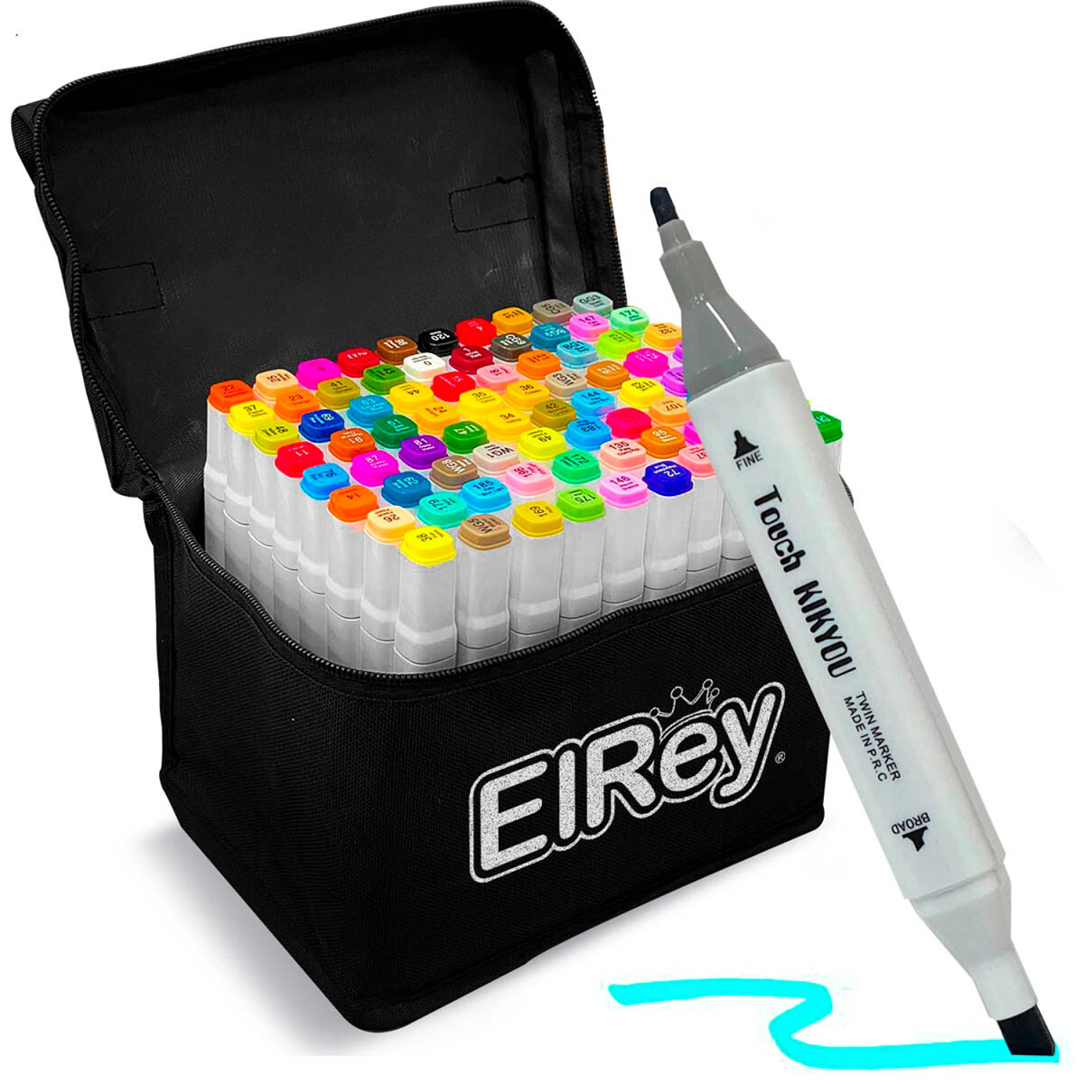 Set X80 Marcadores Doble Punta Surtidos Estuche Arte 