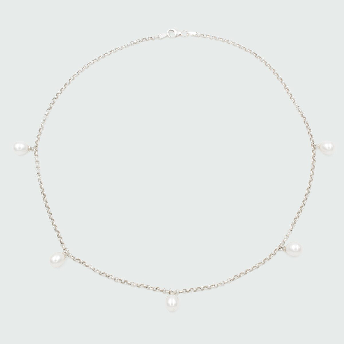 Cadena Aqua de MOON en plata 925 con perlas de rio 