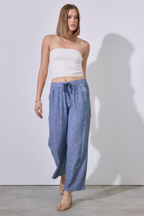 Pantalon Lino AZUL