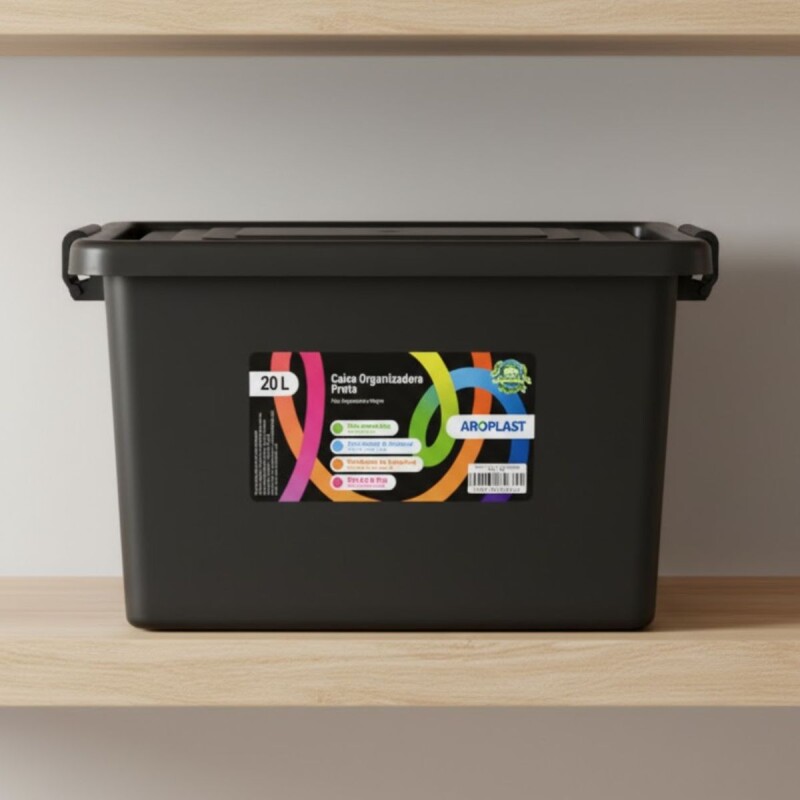 Set x6 Caja organizadora 20lts NEGRO