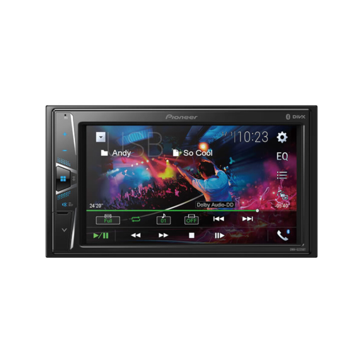 Pioneer - Radio para Auto con Pantalla Táctil 6,2" DMH-G225BT. Am, Fm. Control Remoto. Manos Libres. 