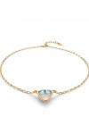 COLGANTE DE ALEACION DE METALES BAÑADO EN ORO 18K DE ESLABONES CON TRIANGULO CON CRISTAL MULTICOLOR Colgante