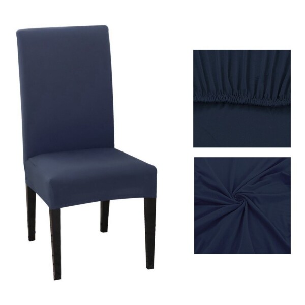 Funda Cubre Sillas Universal Comedor Elastizada Lavable X3 Color Variante Azul
