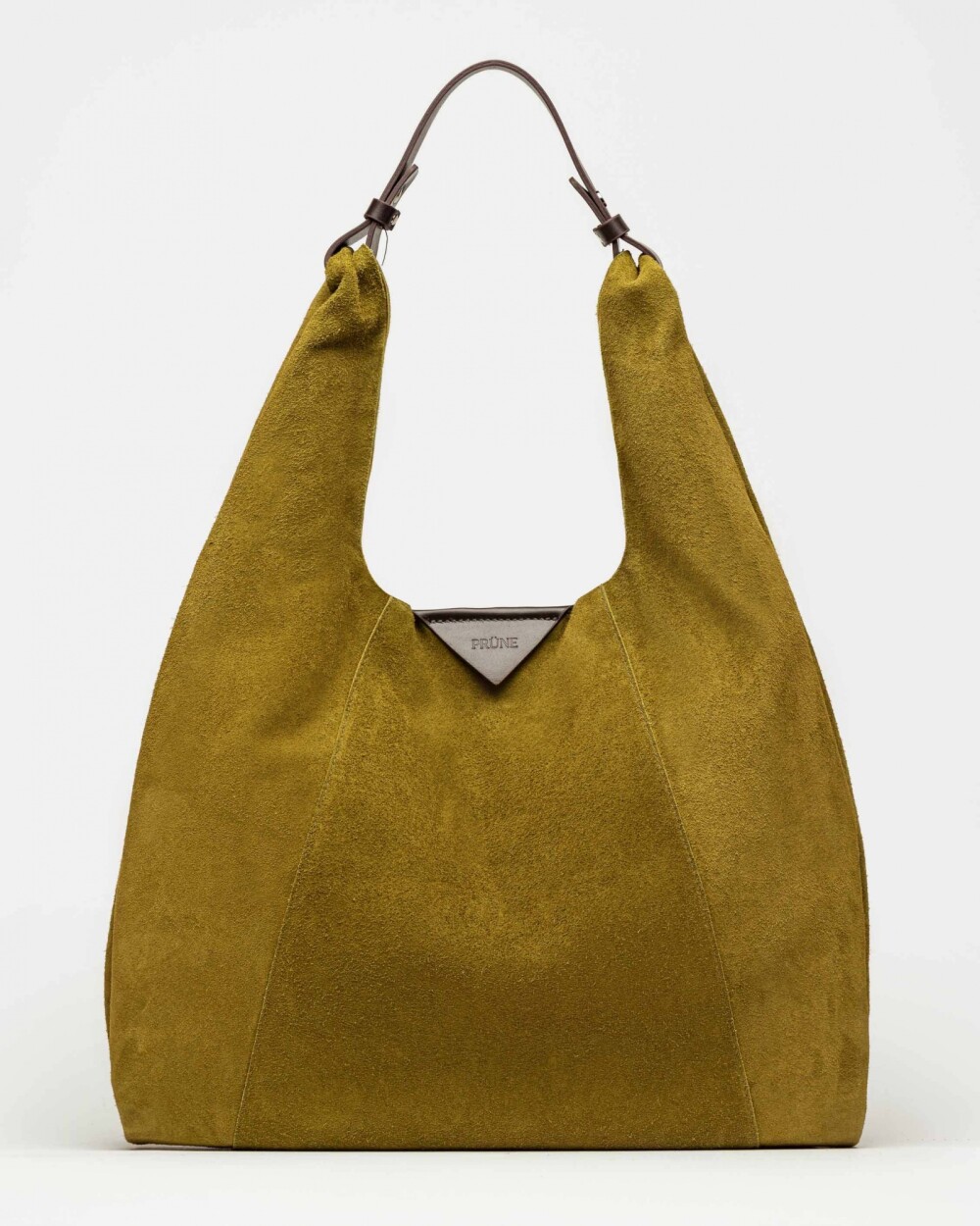 Bolso The Shopping en cuero gamuza Pistacho