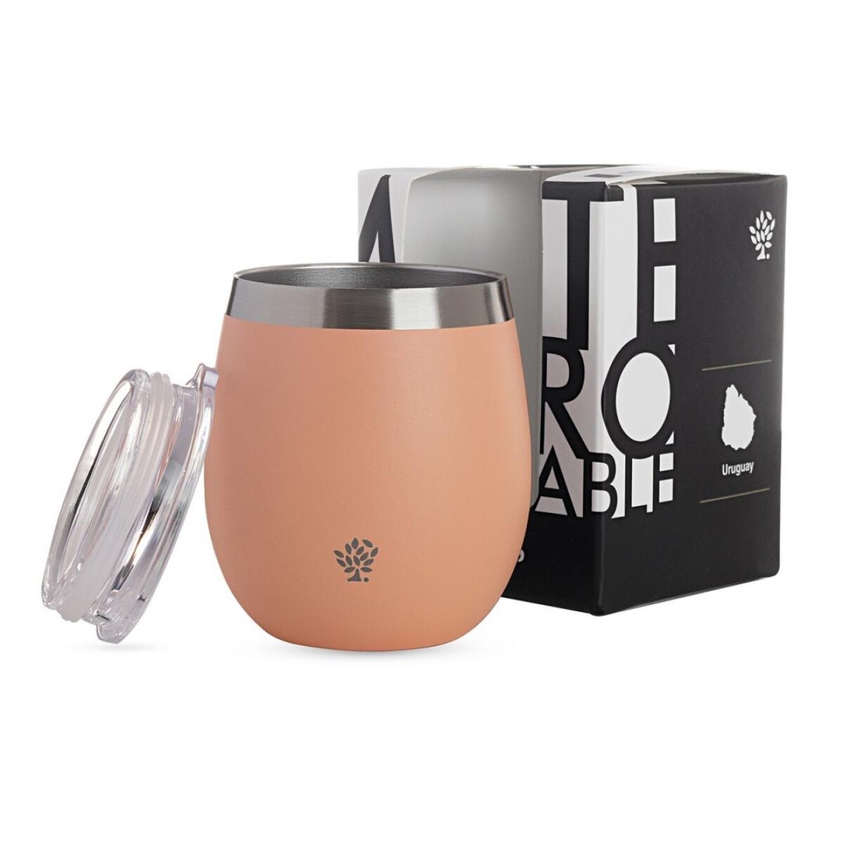 MATE TERRANO ACERO C/ TAPA 130ML - SALMON 