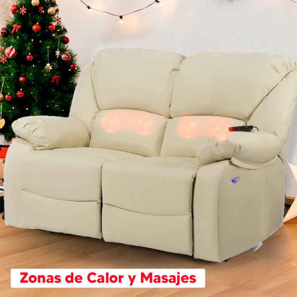 Sillón 2 Cuerpos Reclinable Con Masajeador Y Terapia De Calor, Totalmente Automatizado BEIGE