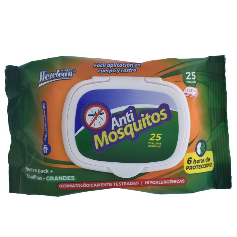 Toallitas Húmedas Wetclean Anti Mosquitos 25 Uds. Toallitas Húmedas Wetclean Anti Mosquitos 25 Uds.