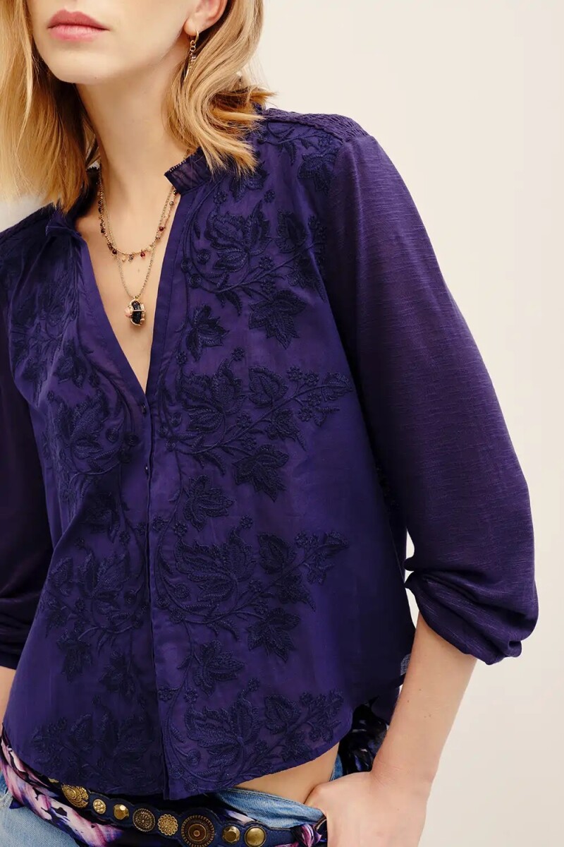 CAMISA AMALITA EMBRO Azul