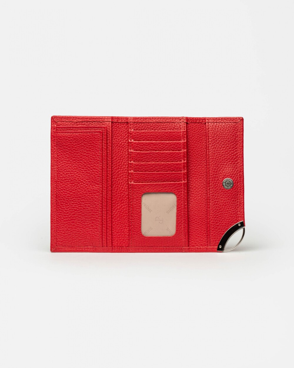 Billetera Katy en cuero graneado Rojo