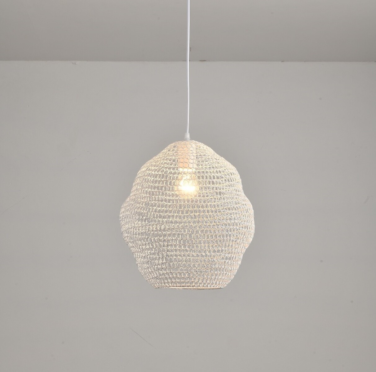 Colgante Para Techo En Malla Metálica 22cm - Blanco 