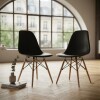 Pack 2 Sillas De Comedor Eames Lumax De Diseño Moderno Con Patas De Madera Negro