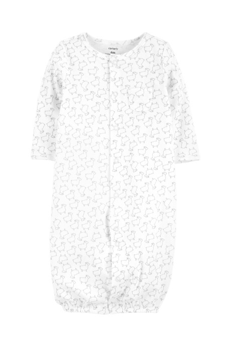 Pijama convertidor de algodón con medias y gorro, diseño ovejas Sin color