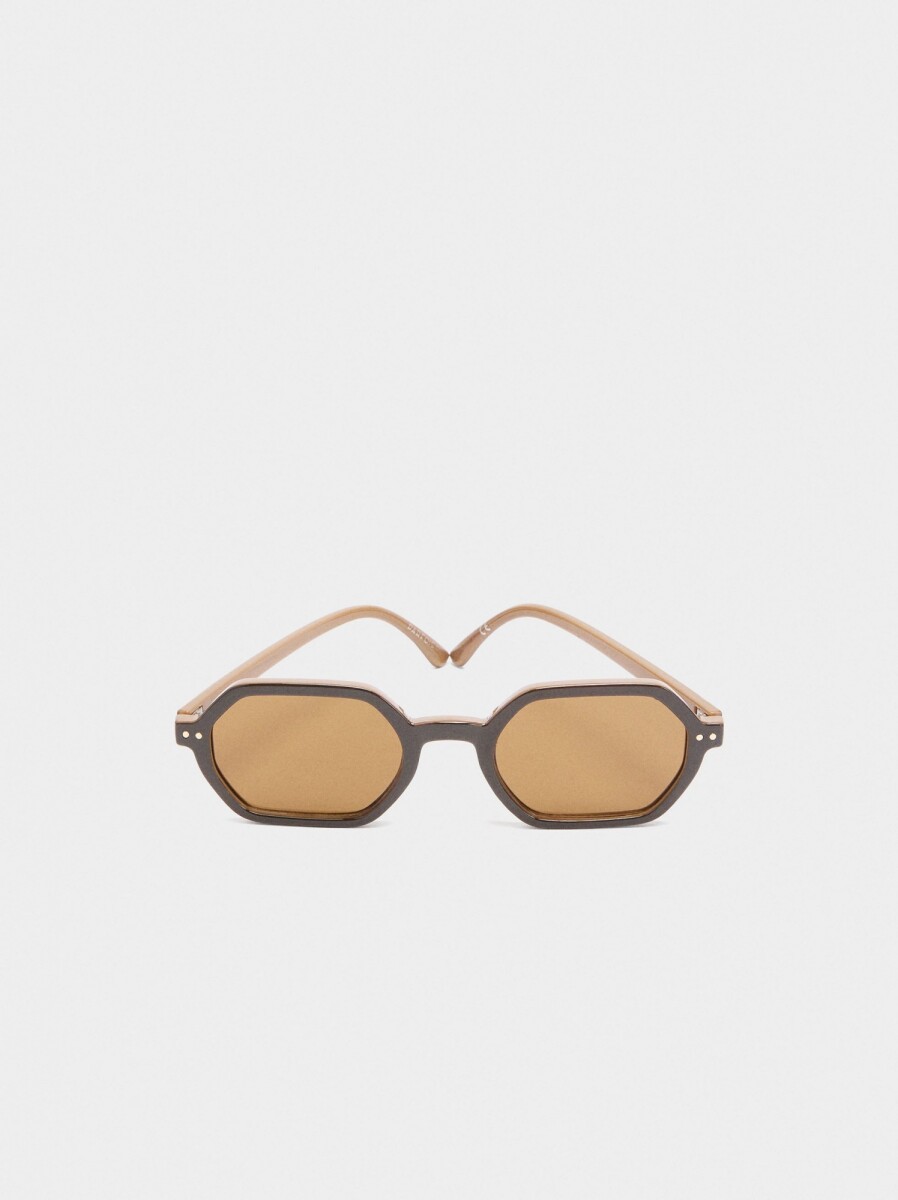 Gafas De Sol Hexagonales - marron 