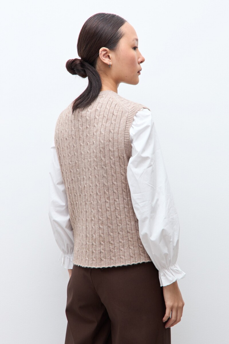 Chaleco estructuras tostado melange