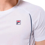 FILA Match Remera manga corta de tenis para hombre - Blanco/Marino Blanco-Marino