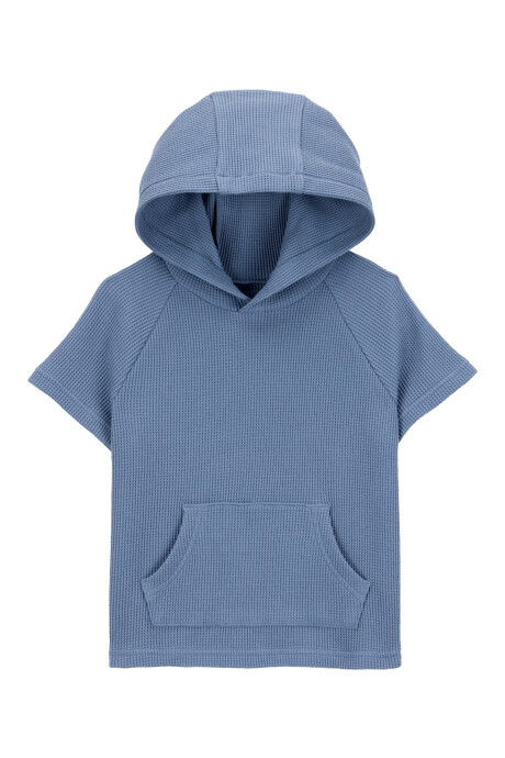 Remera de algodón, tipo canguro manga corta Sin color