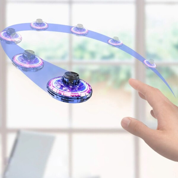 Juguete Giratorio Volador Bola Spinner Drone Bateria Luces Variante Color Azul