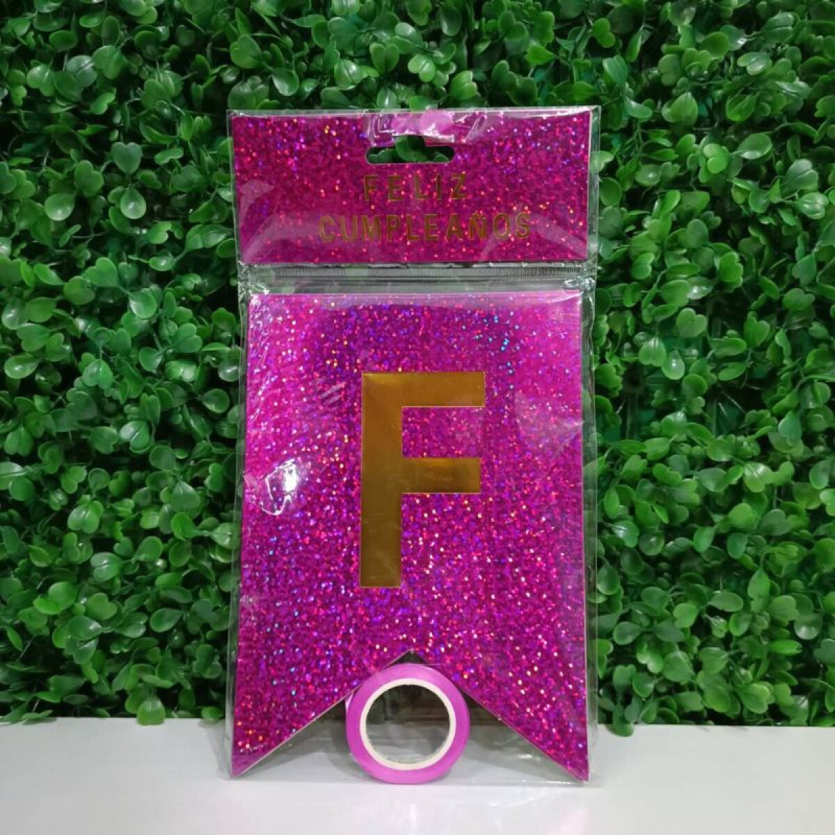 Guirnalda de Feliz Cumpleaños Holográficas - Fucsia 
