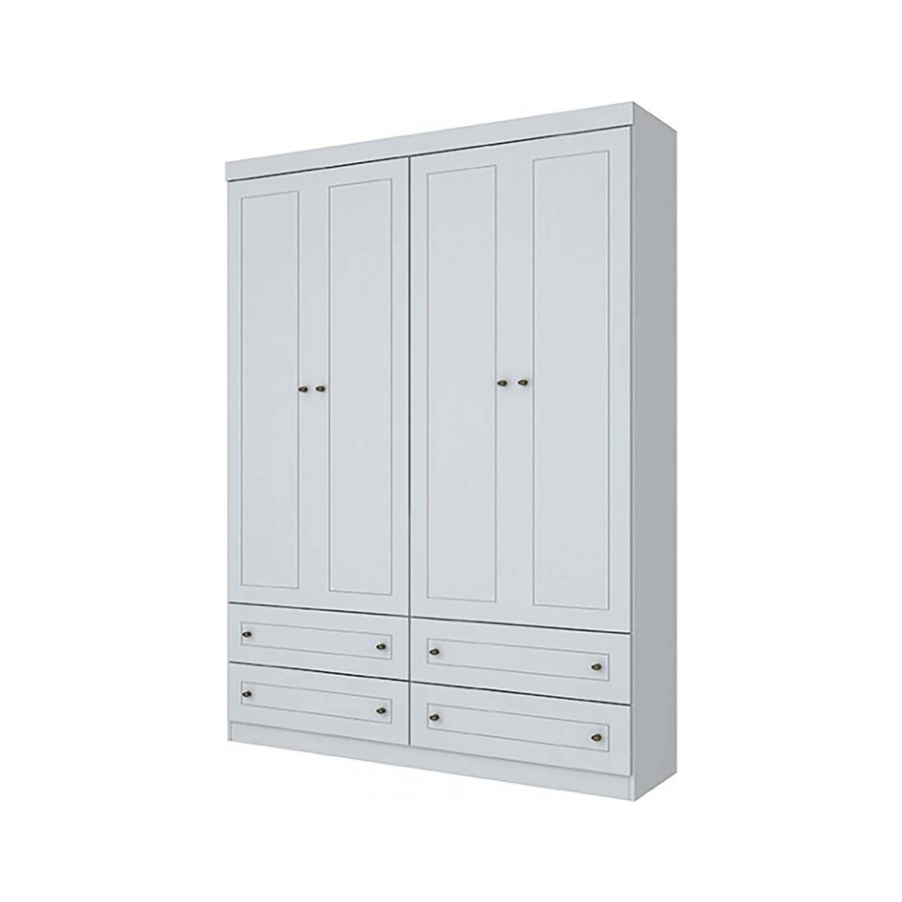 PLACARD ROPERO 4 PUERTAS MDF-Y-MDP BLANCO AMERICANO