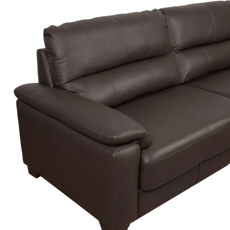 SOFA 2 CUERPOS CUERO-100-NATURAL MARRON VENECIA CHOC.