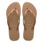Sandalias Havaianas Slim Logo Metallic Mujer Rose Gold