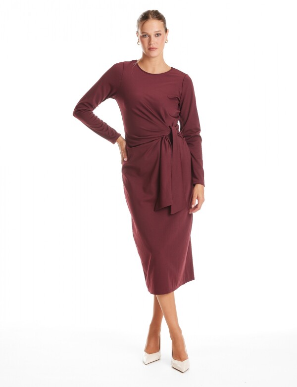 Vestido Midi Lazo BORDEAUX
