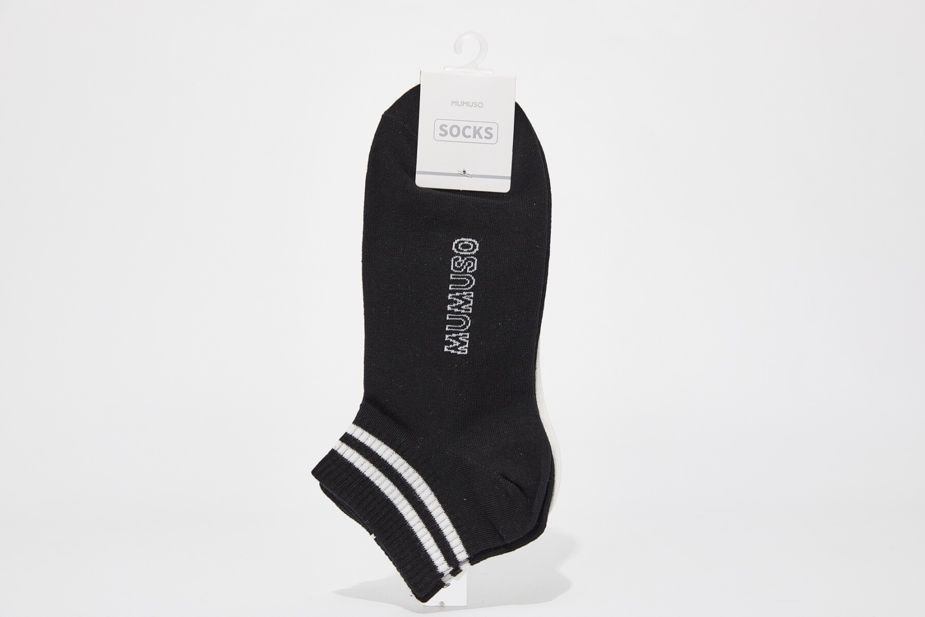 CALCETINES BAJOS A RAYAS PARA HOMBRE (2 PARES/NEGROS) 