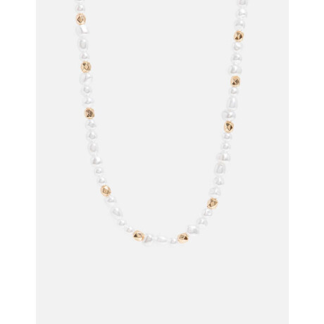 Collar Con Perlas Orgánicas Combinacion Bicolor