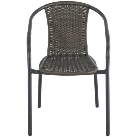 Silla Rattan Sintetico Marron Con Armazón Negra Silla Rattan Sintetico Marron Con Armazón Negra