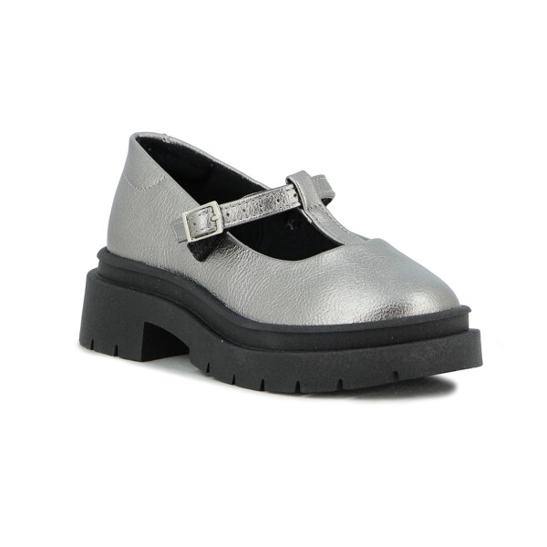 Molekinha Zapato Casual Infantil Napa Metal Malibu Plateado