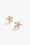 Caravanas flor metallic dorado