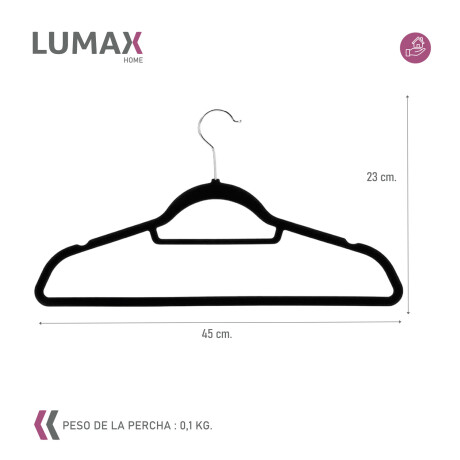 Pack de 20 Perchas de Terciopelo en color Negro Pack de 20 Perchas de Terciopelo en color Negro