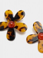 Pendientes De Flor Efecto Carey multicolor