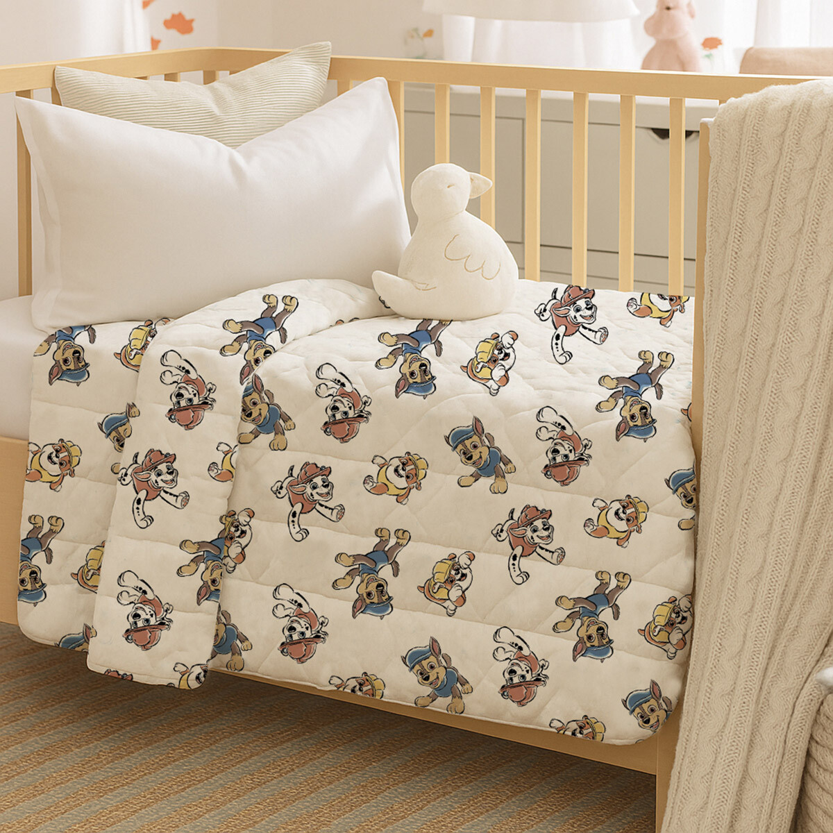 Acolchado Cuna 130 Hilos 100% Algodón - Paw Patrol 