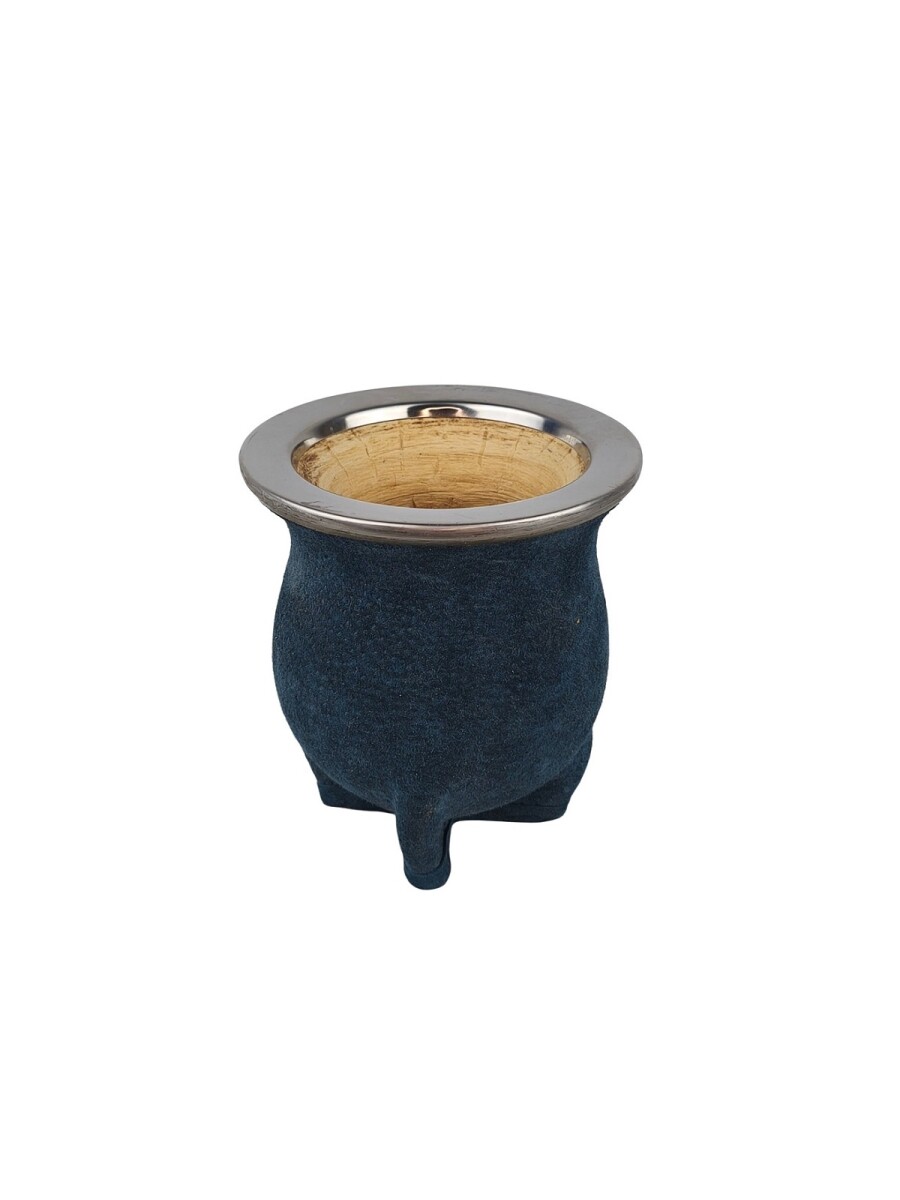 Mate calabaza camionero c/chancho acero grande - Azul 