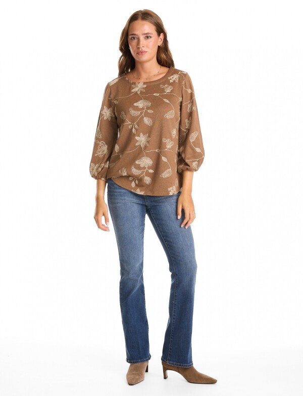 Blusa Flores TOSTADO