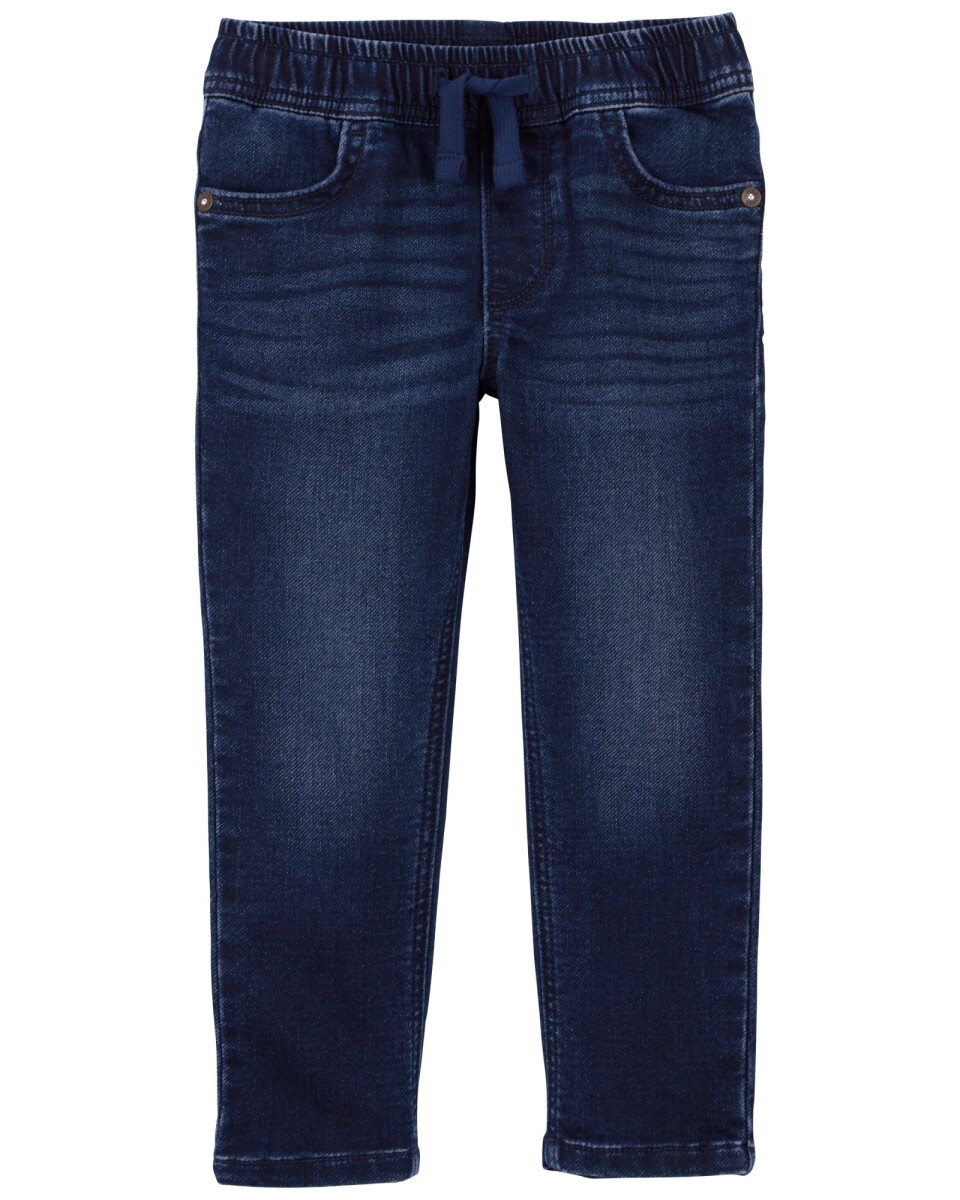 Pantalón jean, estilo deportivo, azul oscuro. Talles 2-5T 