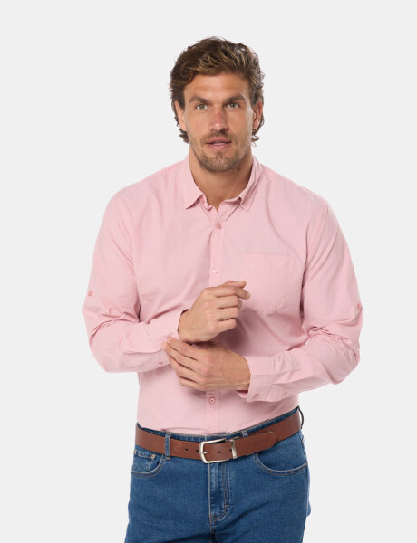 CAMISA CUADROS DE ALGODÓN Rosa