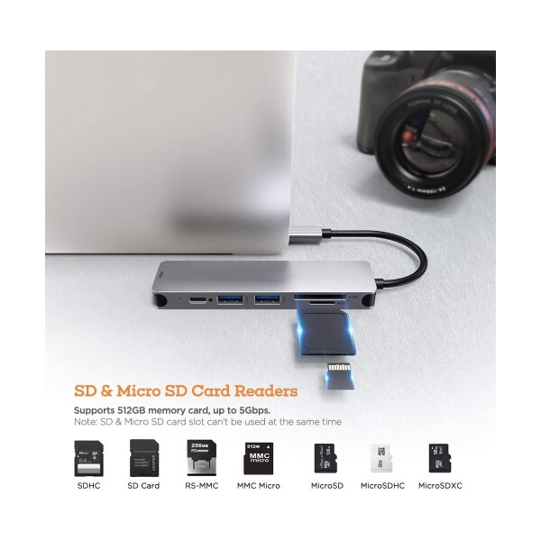 Hub Usb-c 3.0 6 En 1 Hdmi 4k Usb Sd Macbook Pro Air Pc Noteb Hub Usb-c 3.0 6 En 1 Hdmi 4k Usb Sd Macbook Pro Air Pc Noteb