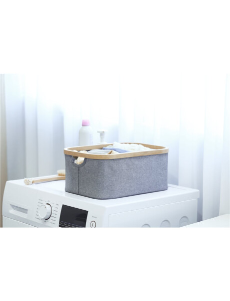 ORGANIZADOR BORDE MADERA 38X26X16CM EXT TELA GRIS ORGANIZADOR BORDE MADERA 38X26X16CM EXT TELA GRIS