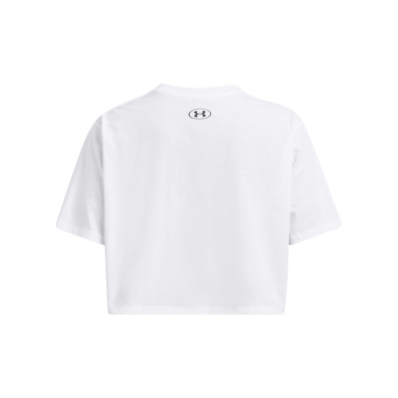UA W BOXY CROP LOGO SS-ORG WHT-100