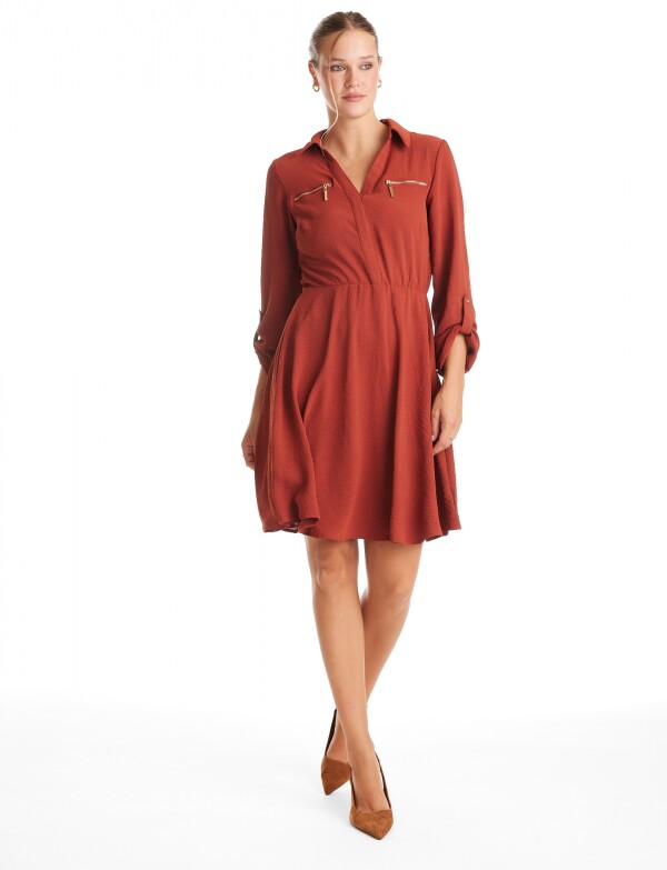 Vestido Zips TERRACOTA